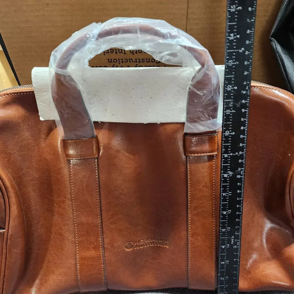 New unused large leather bag Herbalife tote overnight bag with dustbag X